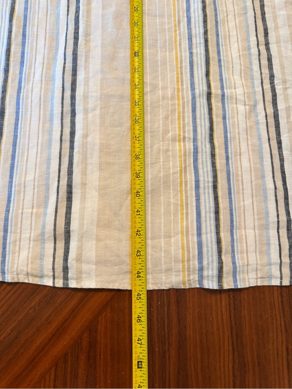 100% Linen Striped Midi Dress Coastal Beach Resort Minimalist Petite M - Picture 7 of 7